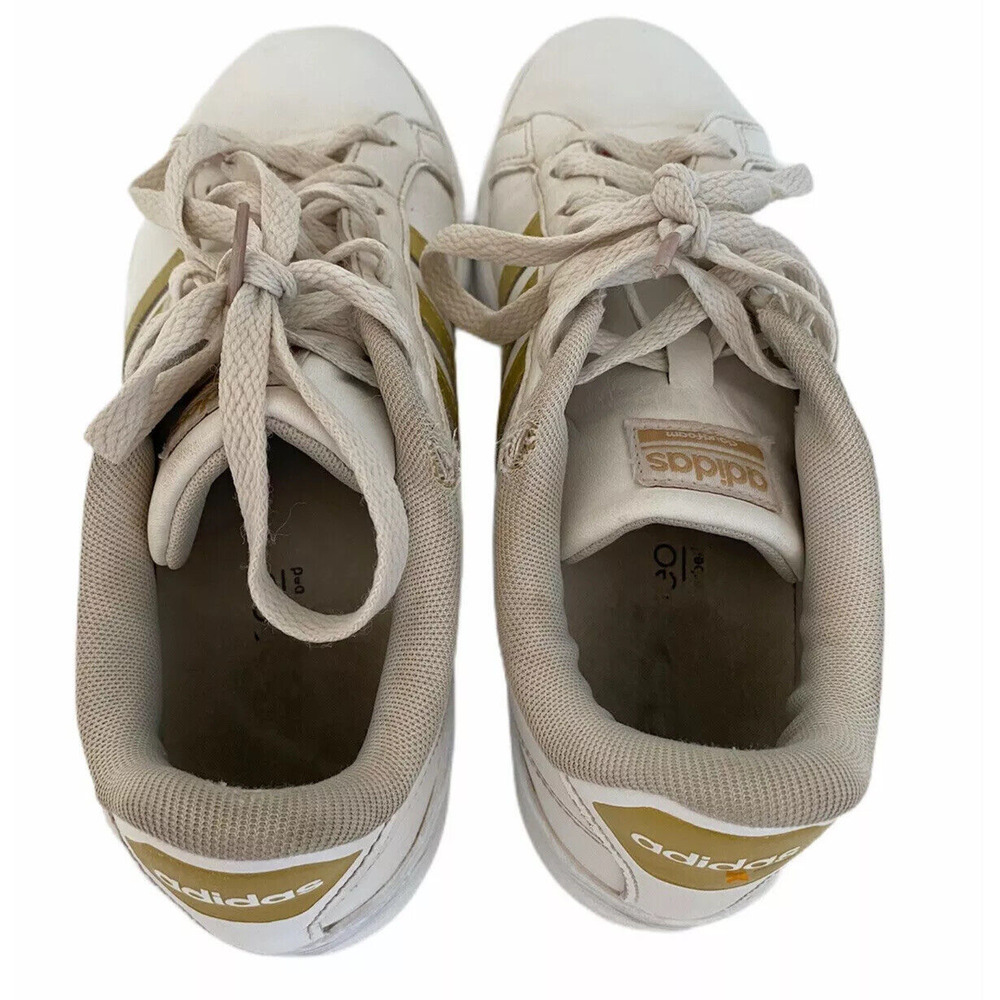 Adidas Neo Cloudfoam Advantage White Leather Shoes Sneakers US 7 Lace Up - Picture 7 of 10